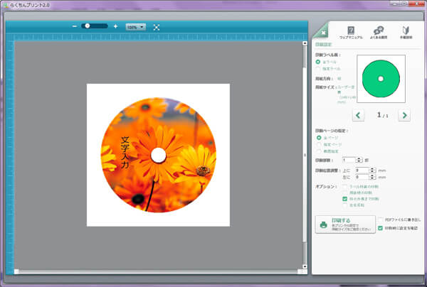 DVDレーベル印刷