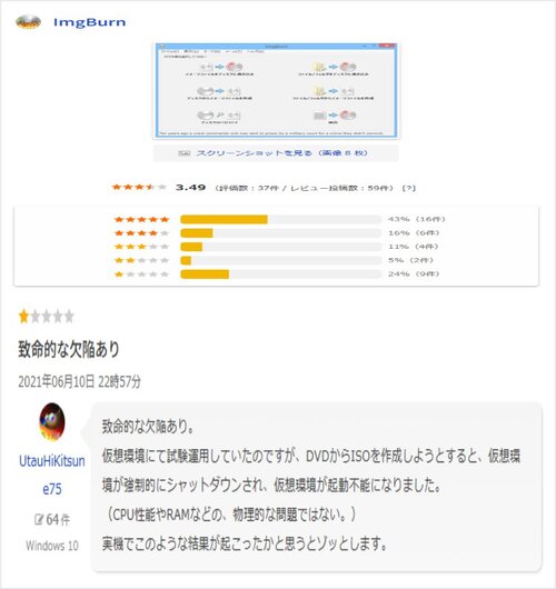 ImgBurnの評判