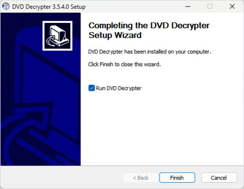 DVD Decrypterのインストール成功
