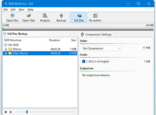 DVDリッピングフリーソフトDVD Shrink