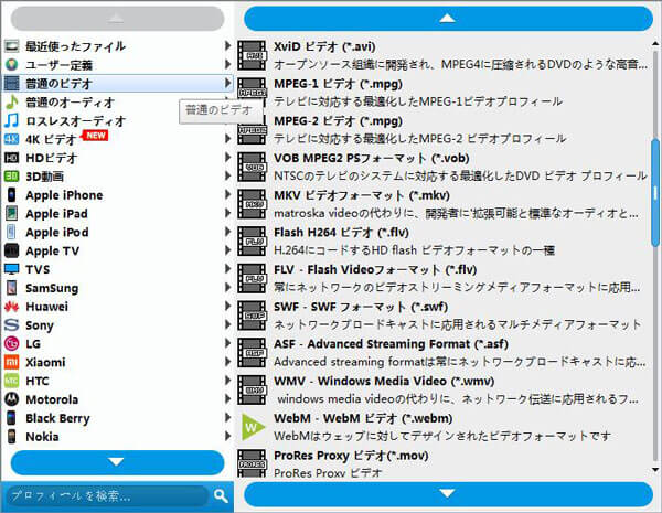 出力形式のMKVを選択