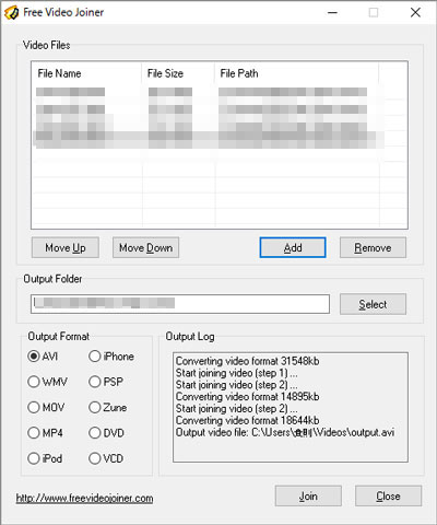Free Video JoinerでFLVを結合する手順